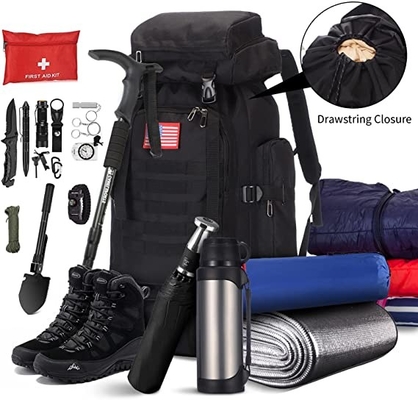 70l ক্যাম্পিং হাইকিং ব্যাকপ্যাক Molle Rucksack জলরোধী ভ্রমণ ডেপ্যাক